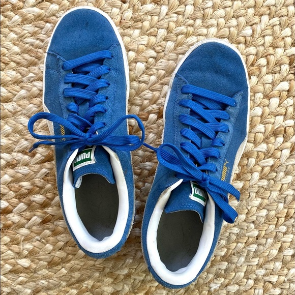 Puma Suede Classic Blue/White size 7 - Picture 1 of 5